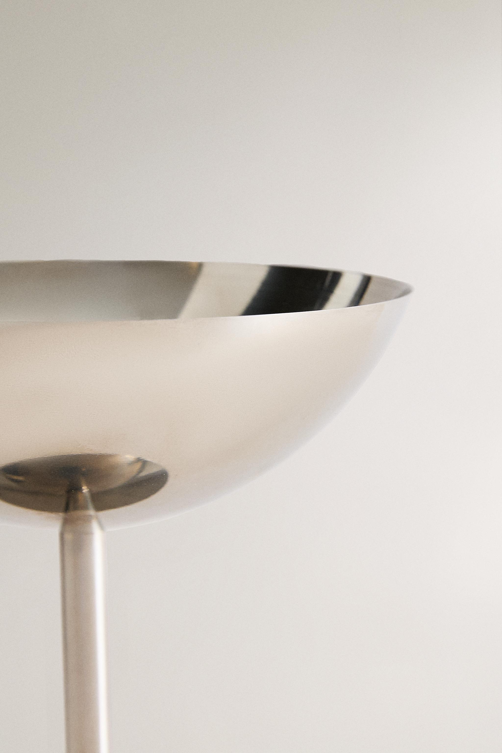 VERRE À PIED HAUT MÉTAL ARGENTÉ